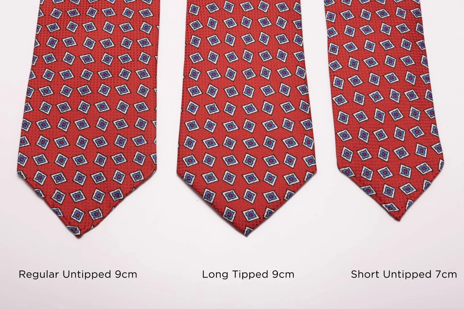 Orange-Red Diamond Printed Jacquard Woven Tie