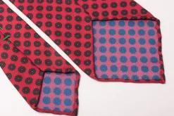 Orange-Red Macclesfield Neats Madder Silk Tie