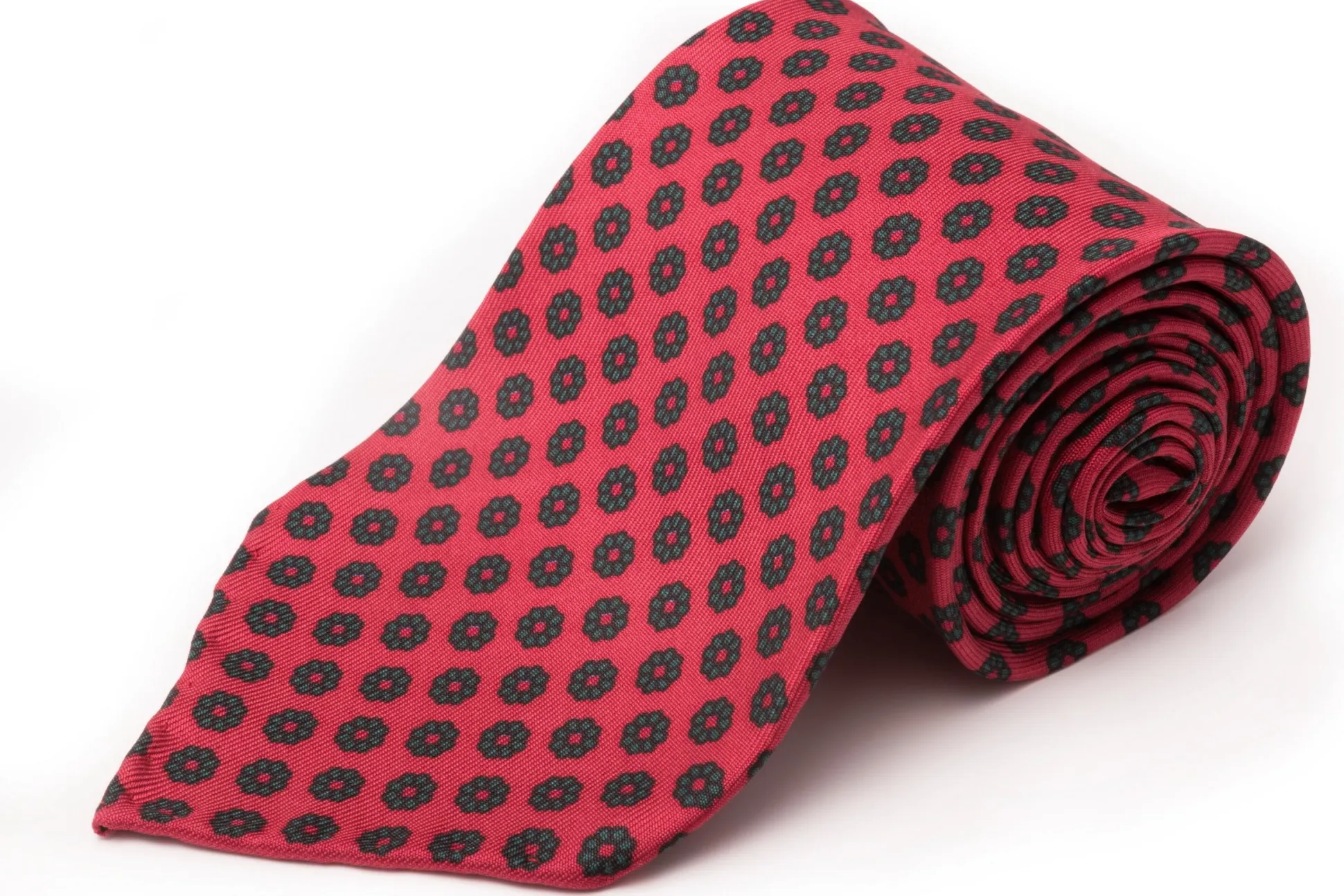 Orange-Red Macclesfield Neats Madder Silk Tie
