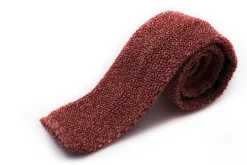 Orange & Red Mottled Silk Knit Tie
