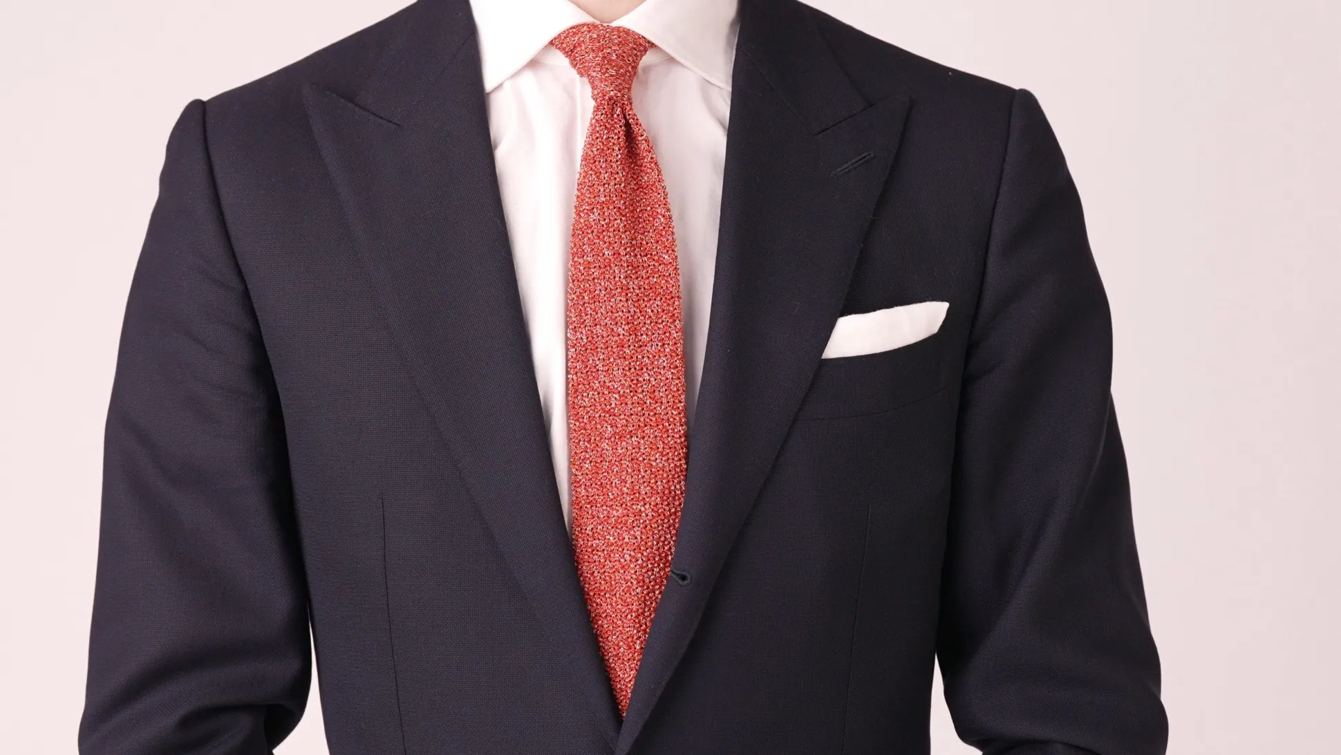 Orange & Red Mottled Silk Knit Tie