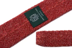 Orange & Red Mottled Silk Knit Tie