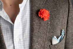 Orange Red Spray Rose Boutonnière Flower