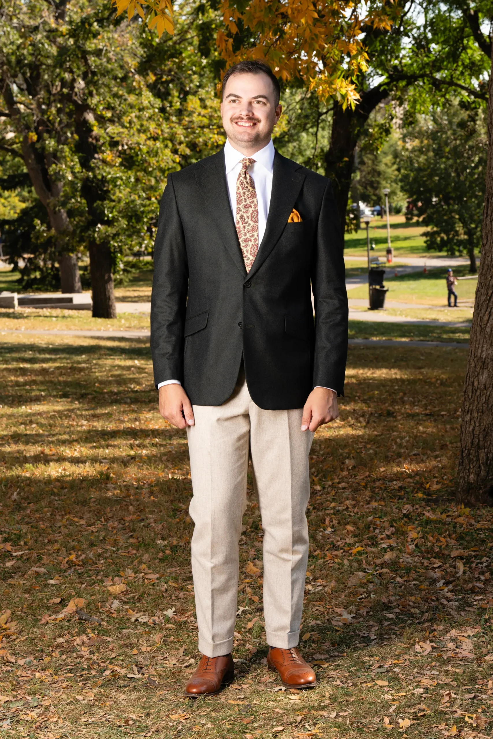 Pale Yellow Paisley Madder Silk Tie