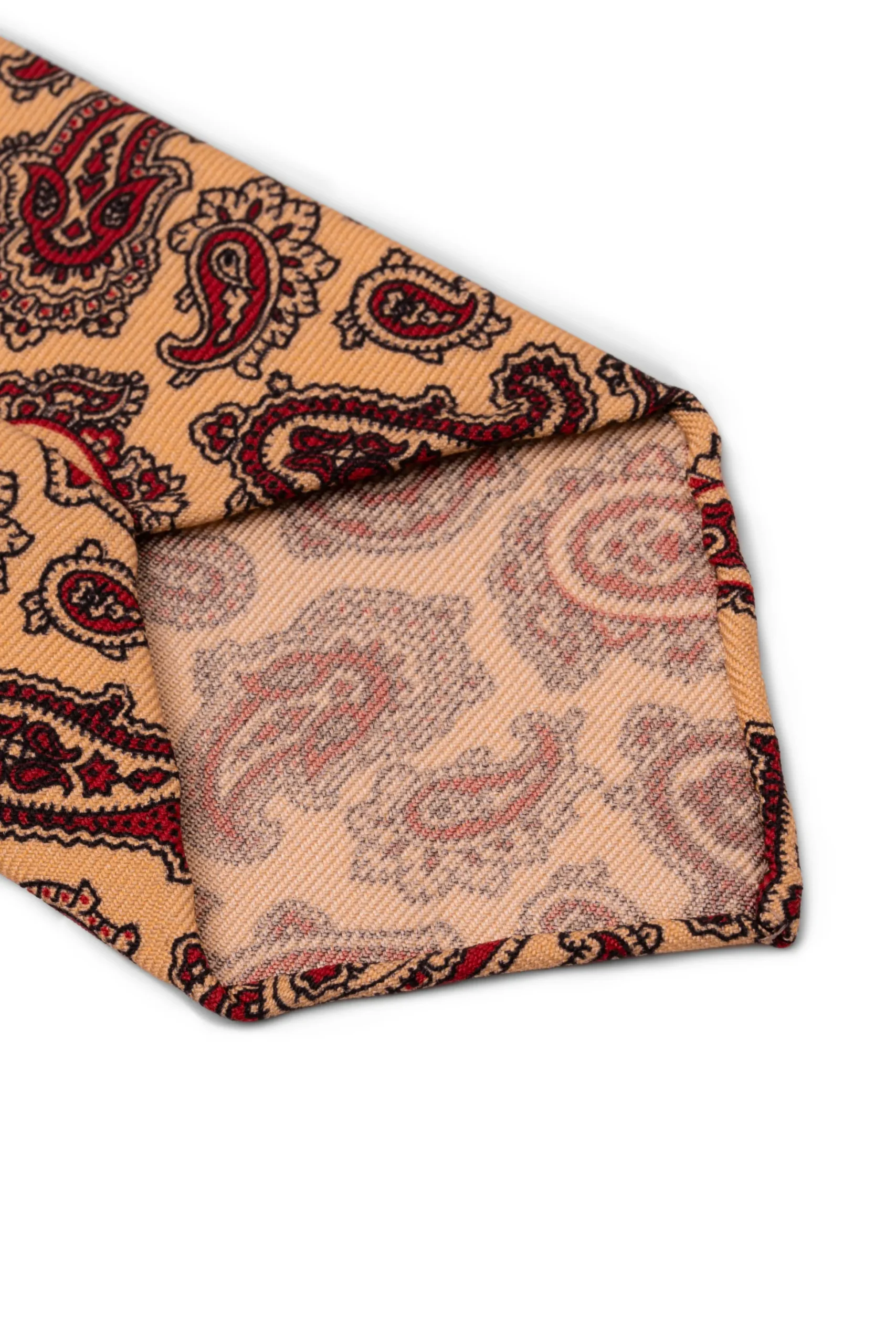 Pale Yellow Paisley Madder Silk Tie