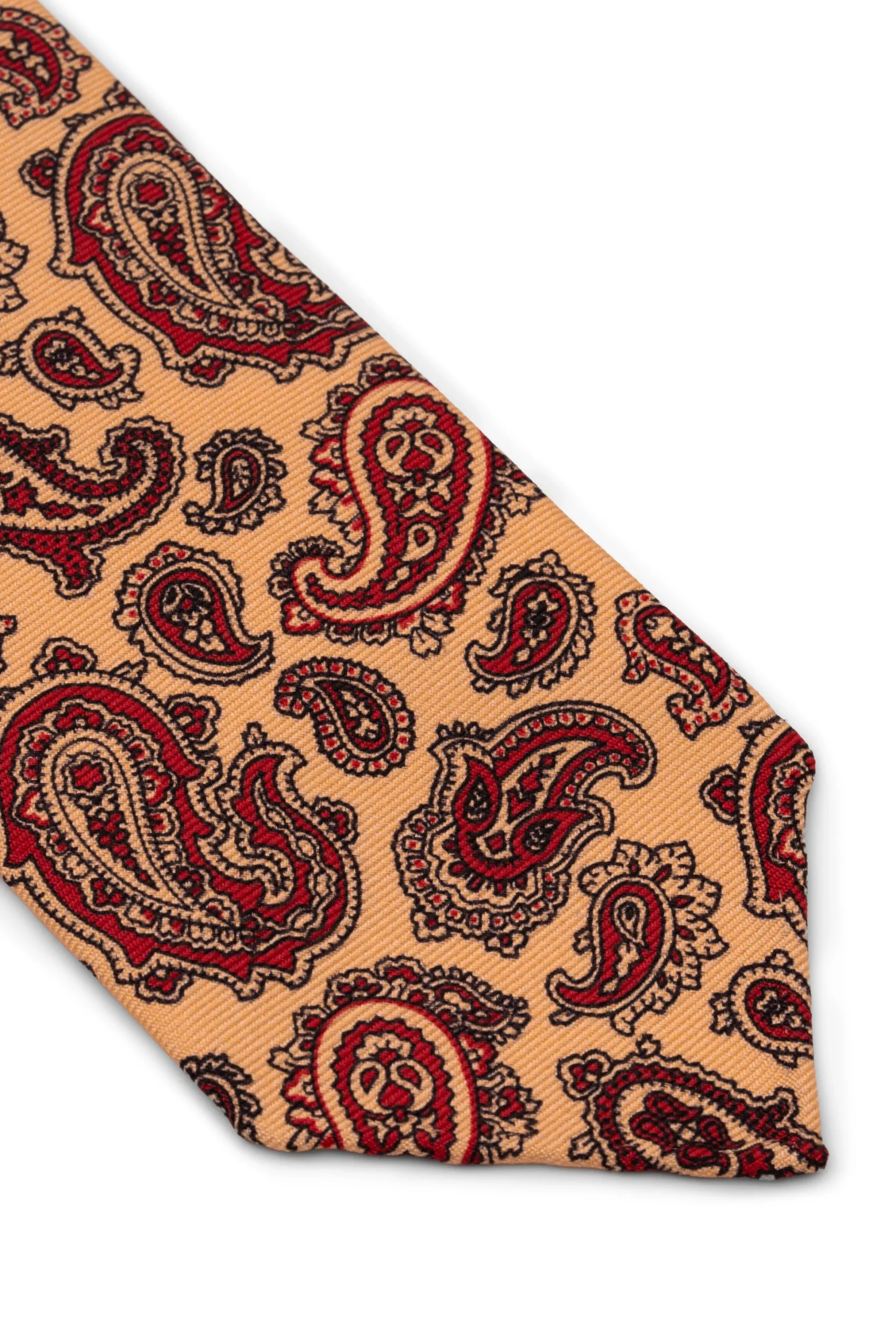 Pale Yellow Paisley Madder Silk Tie