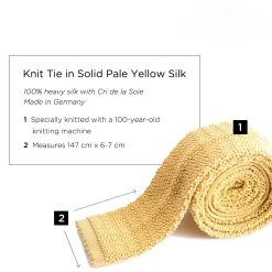 Pale Yellow Silk Knit Tie