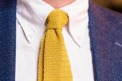 Pale Yellow Silk Knit Tie