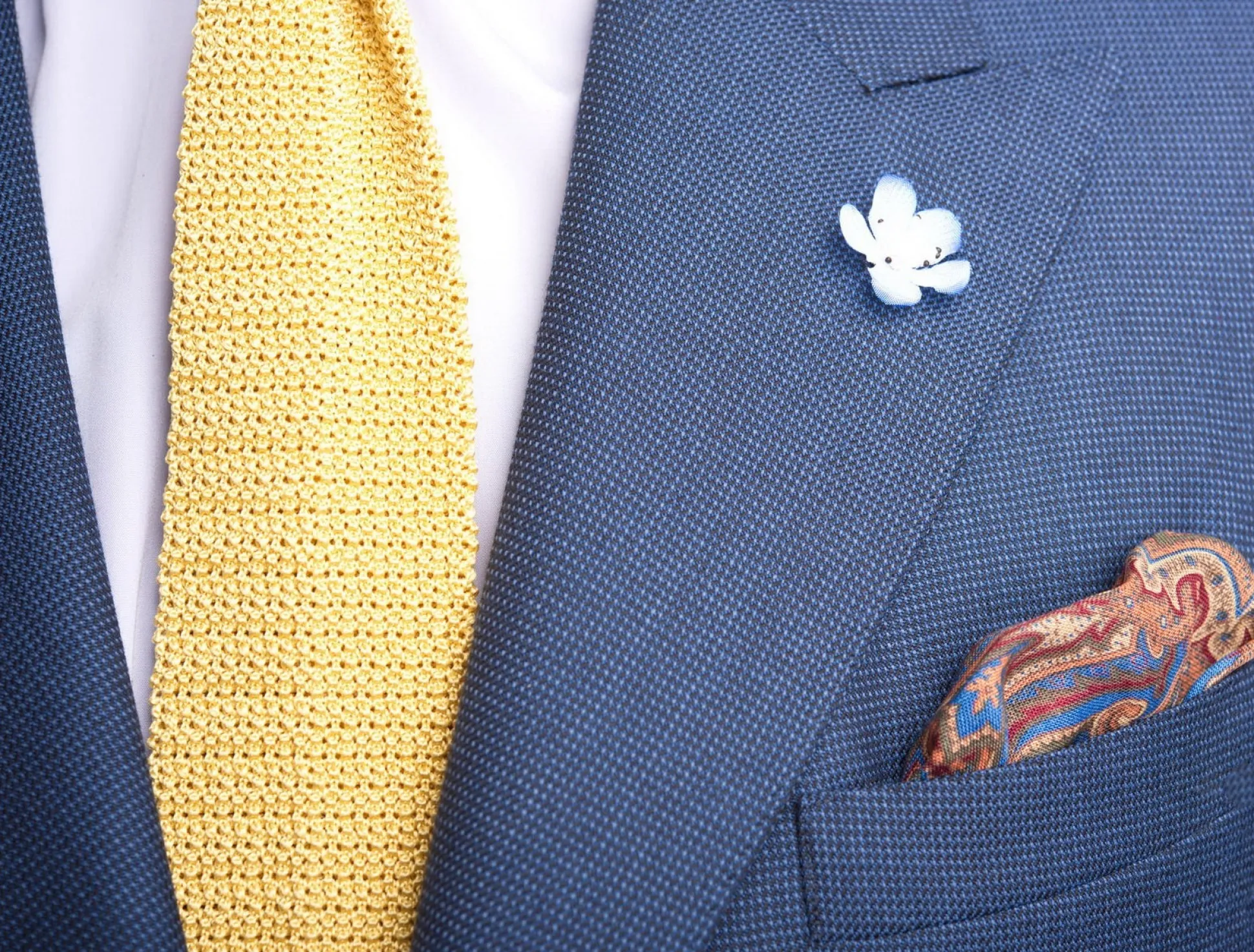 Pale Yellow Silk Knit Tie