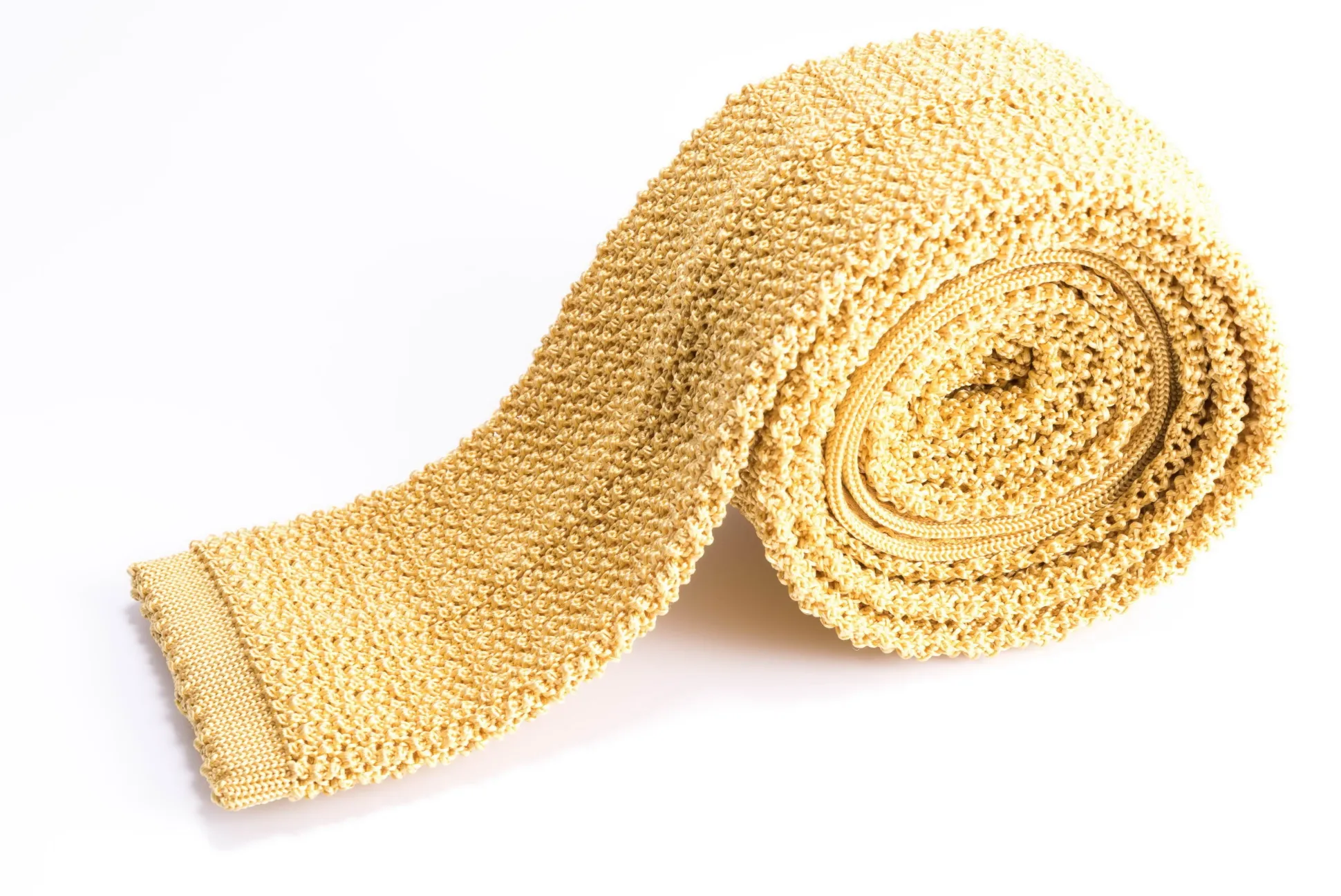 Pale Yellow Silk Knit Tie