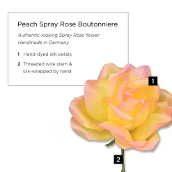 Peach Spray Rose Boutonnière Flower