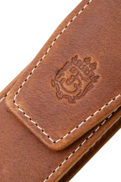 3-Pen Saddle Brown Montecristo Full-Grain Leather Pen Case