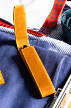 3-Pen Vintage Gold Full-Grain Leather Pen Case