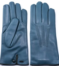 Petrol Blue Lamb Nappa Leather Gloves