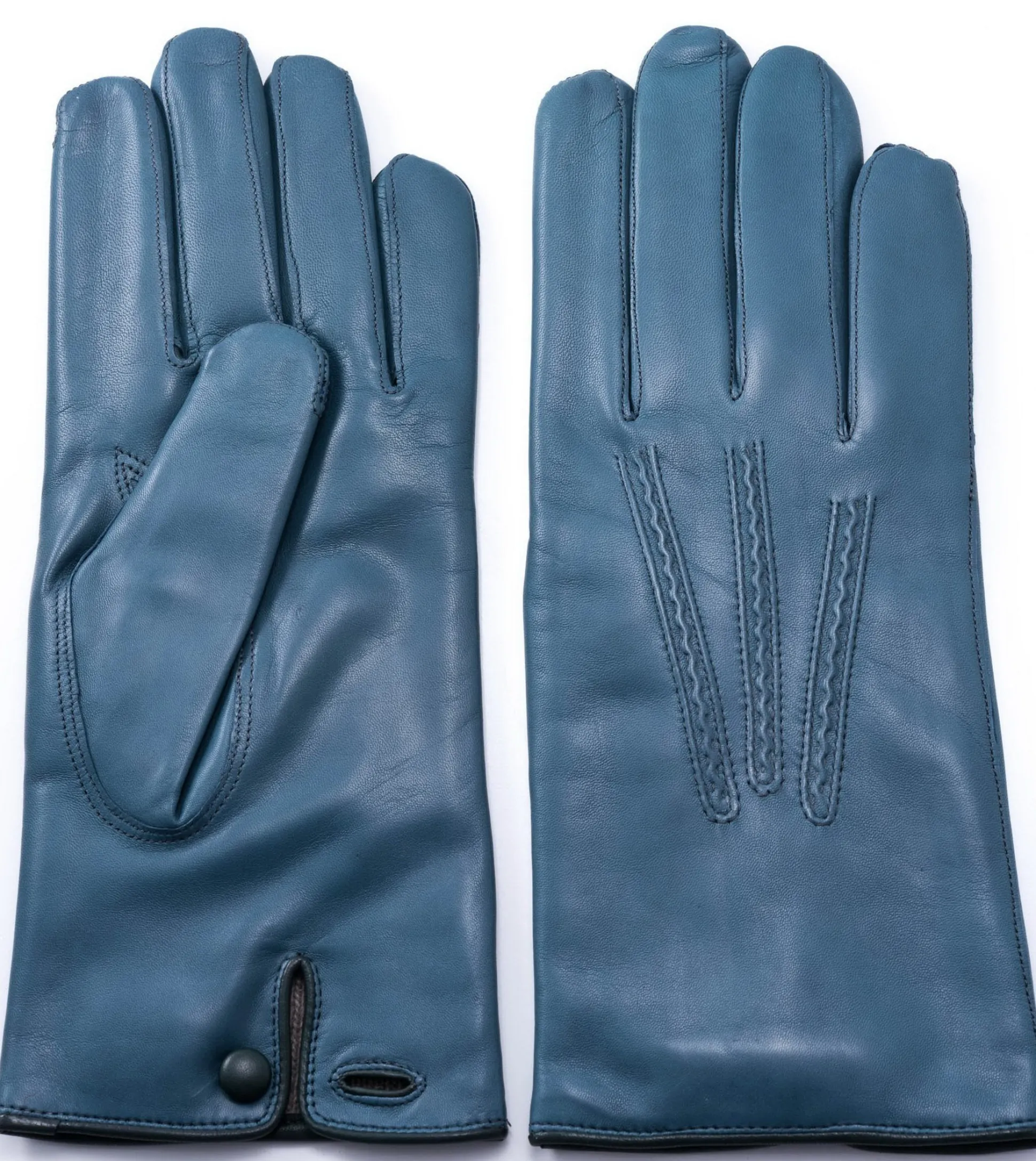 Petrol Blue Lamb Nappa Leather Gloves