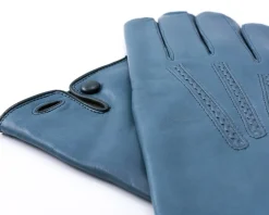 Petrol Blue Lamb Nappa Leather Gloves