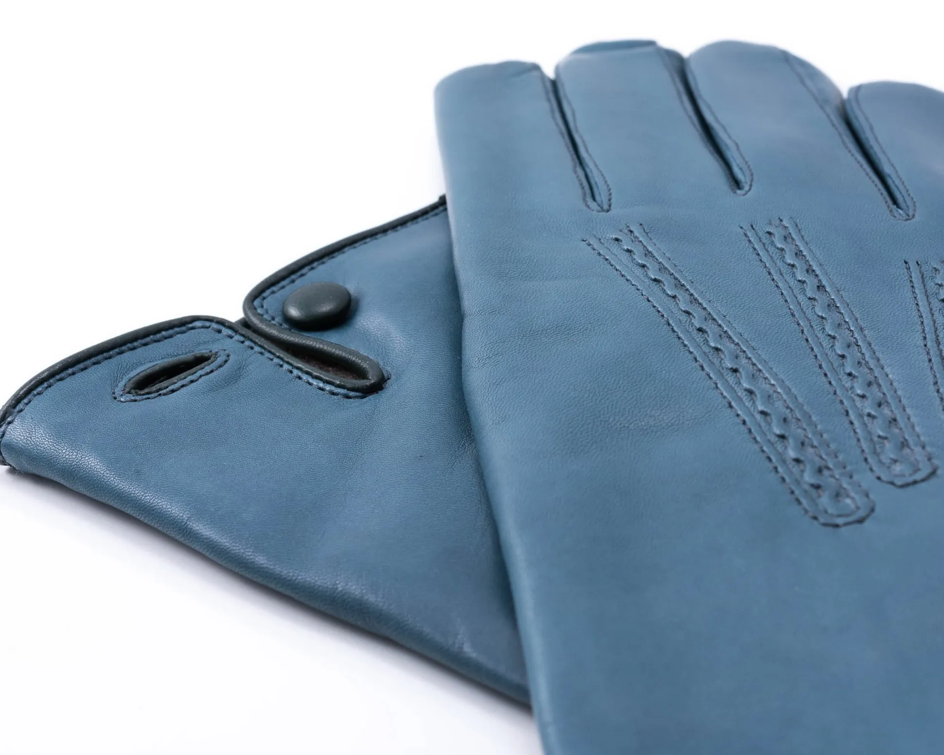 Petrol Blue Lamb Nappa Leather Gloves