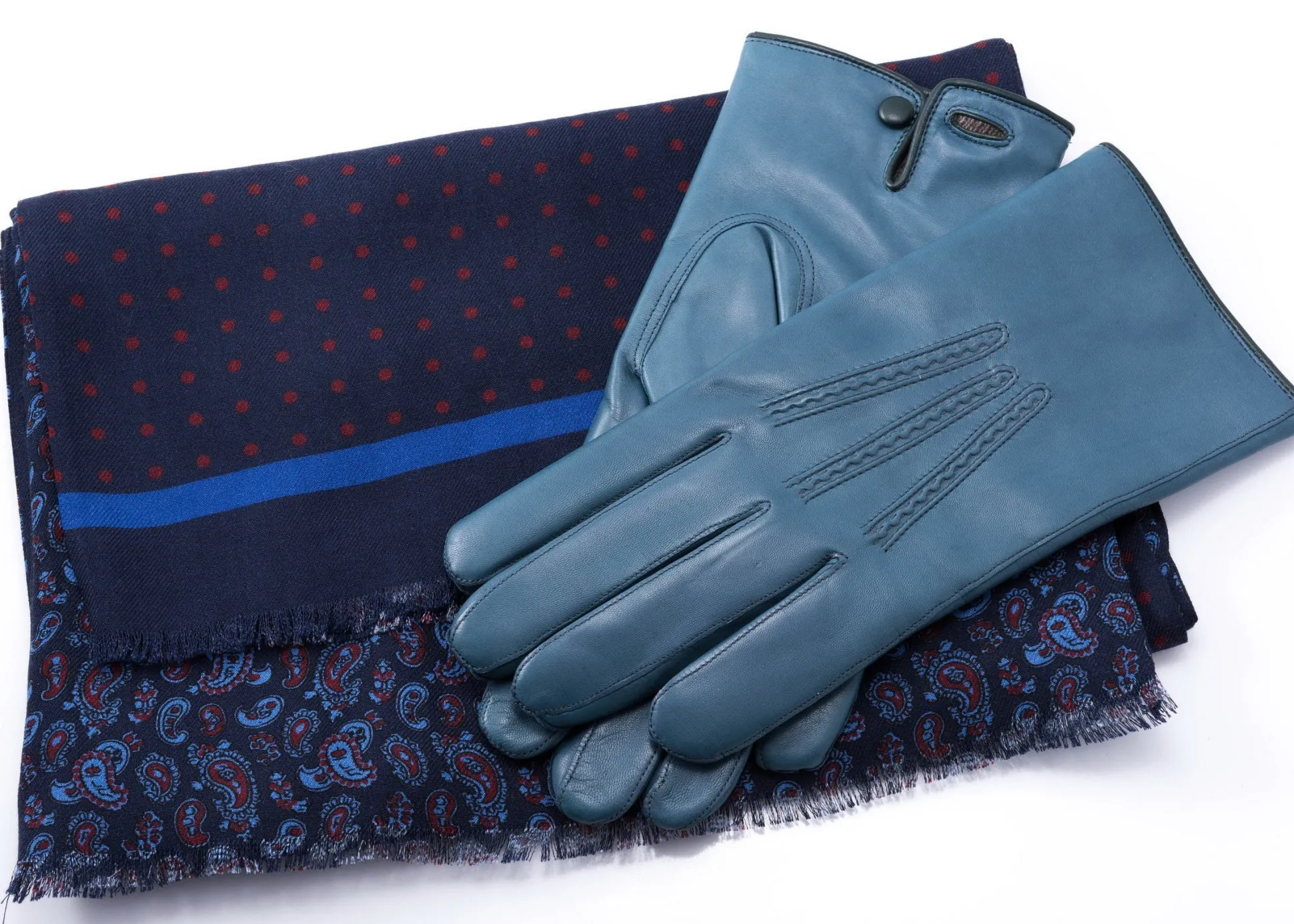 Petrol Blue Lamb Nappa Leather Gloves