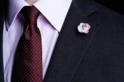 Pink Almond Blossom Silk Boutonnière Flower