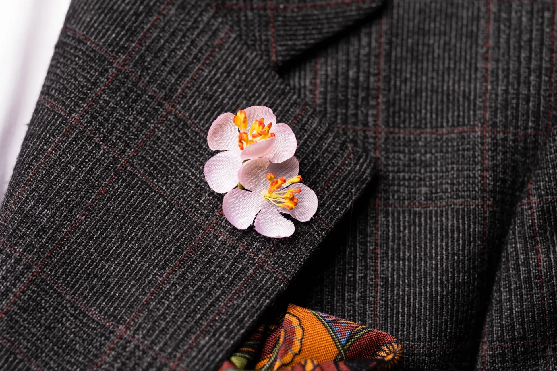 Pink Cherry Blossom Boutonnière Flower