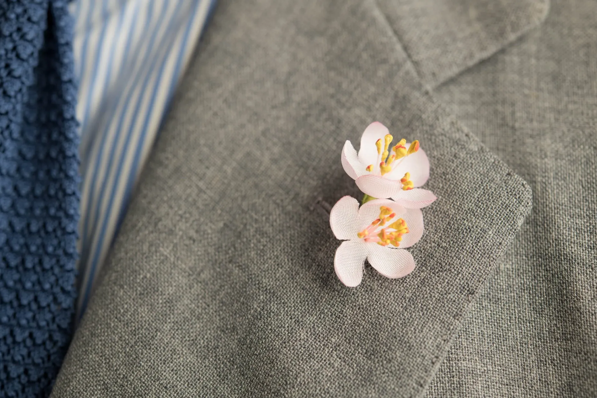 Pink Cherry Blossom Boutonnière Flower