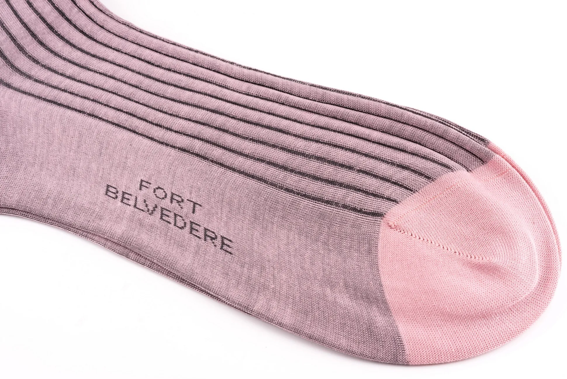 Pink & Gray Shadow Stripe Lightweight Cotton Socks