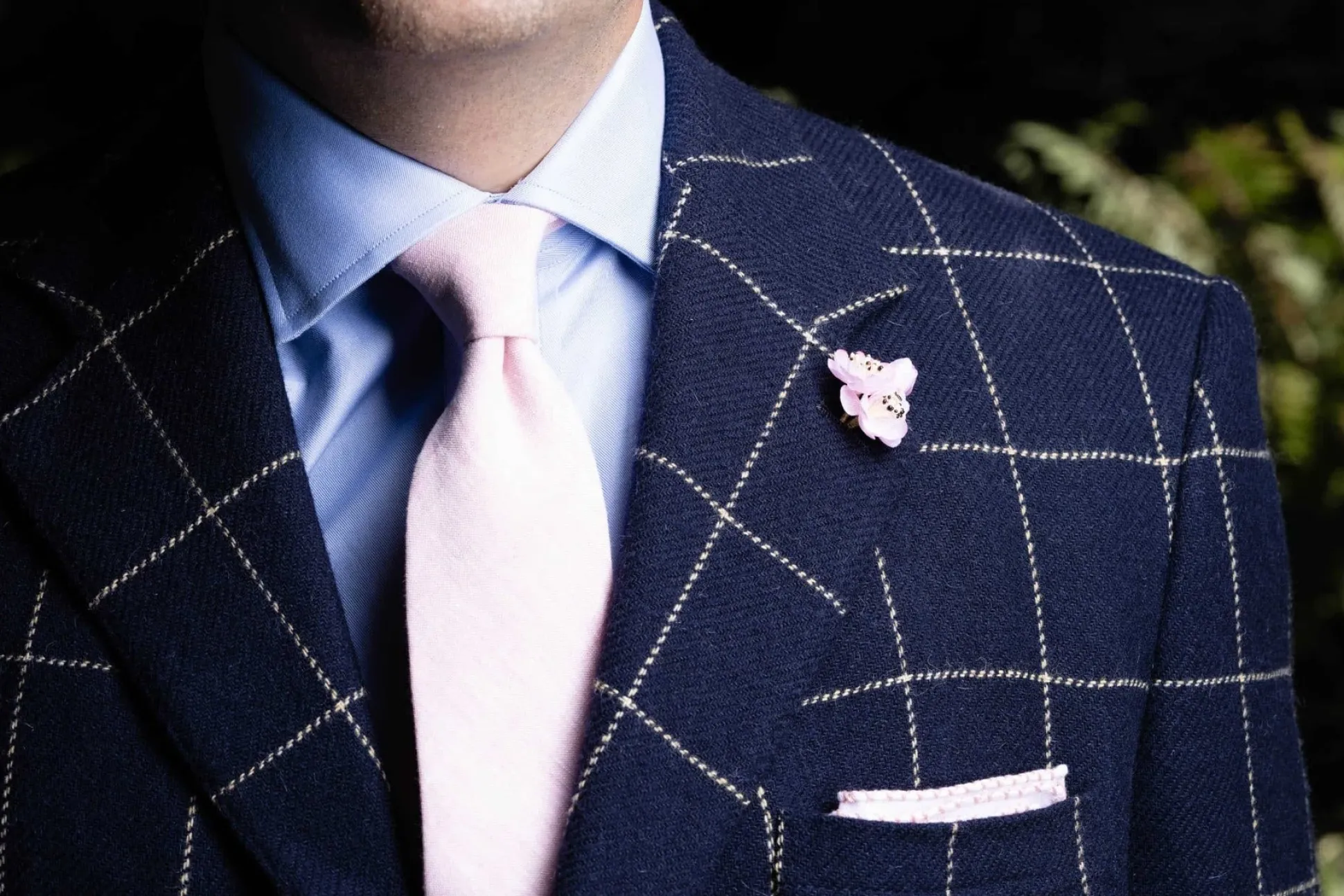 Pink Triple Almond Blossom Boutonnière Flower