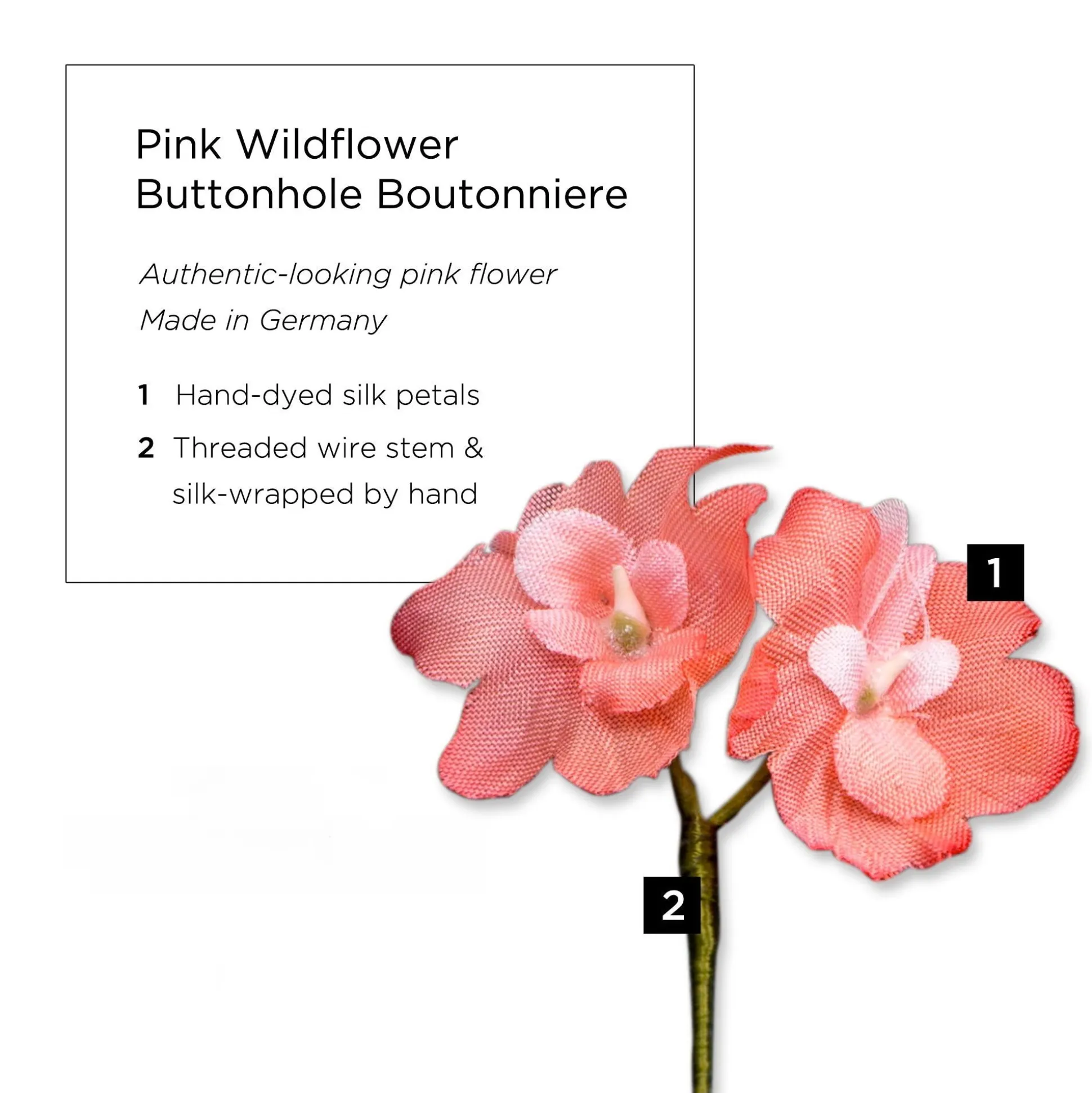 Pink Wildflower Boutonnière Flower