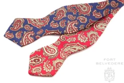 Poppy Red Paisley Ancient Madder Silk Bow Tie