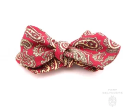 Poppy Red Paisley Ancient Madder Silk Bow Tie