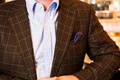 Purple Diamond & Paisley Madder Silk Pocket Square