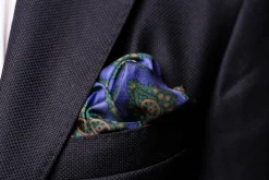 Purple Diamond & Paisley Madder Silk Pocket Square