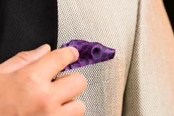 Purple Dotted Paisley Silk Pocket Square
