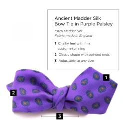 Purple Paisley Ancient Madder Silk Bow Tie