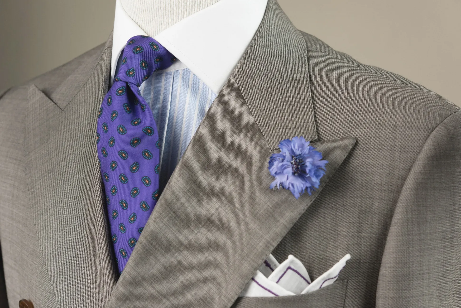 Purple Paisley Madder Silk Tie