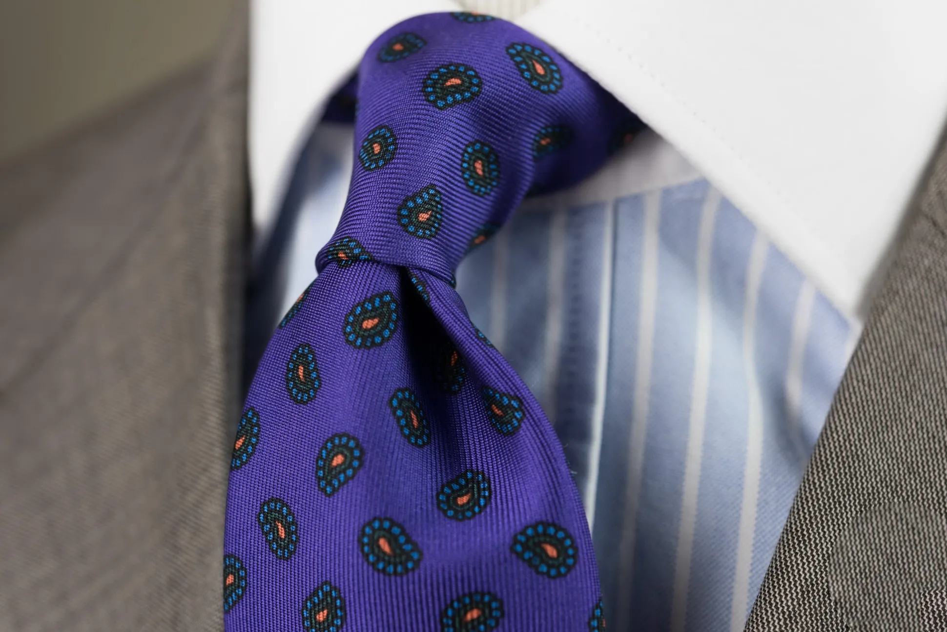 Purple Paisley Madder Silk Tie