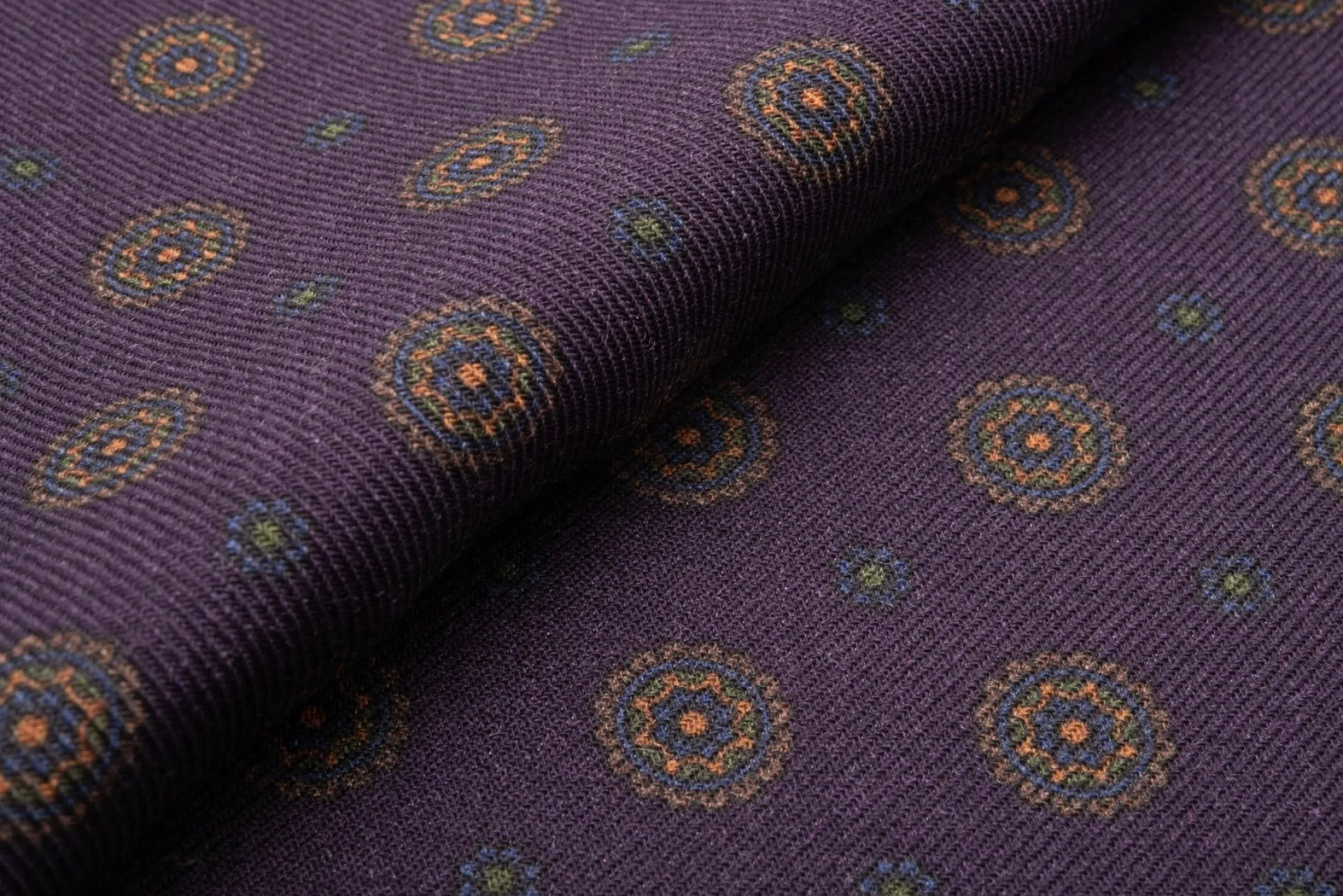 Purple Paisley & Micropattern Double Sided Scarf