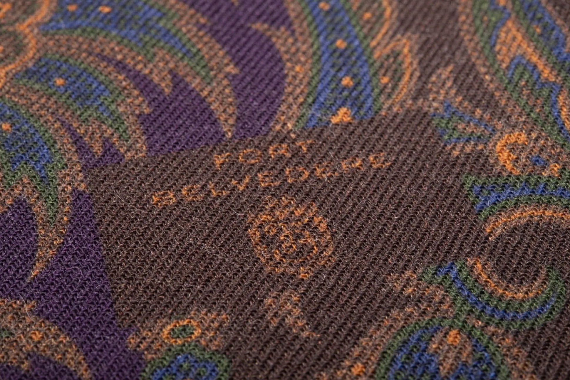 Purple Paisley & Micropattern Double Sided Scarf