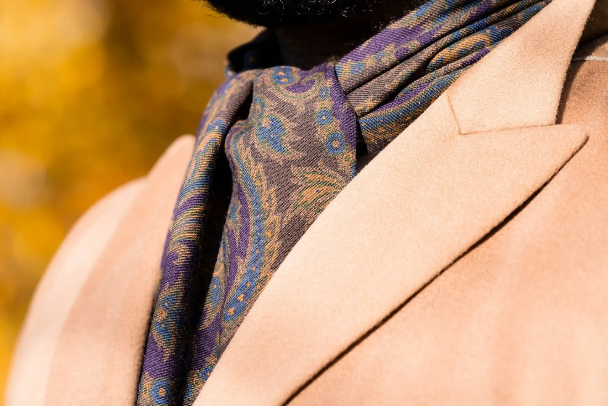 Purple Paisley & Micropattern Double Sided Scarf