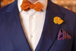 Purple Reversible Pheasant & Paisley Silk Pocket Square
