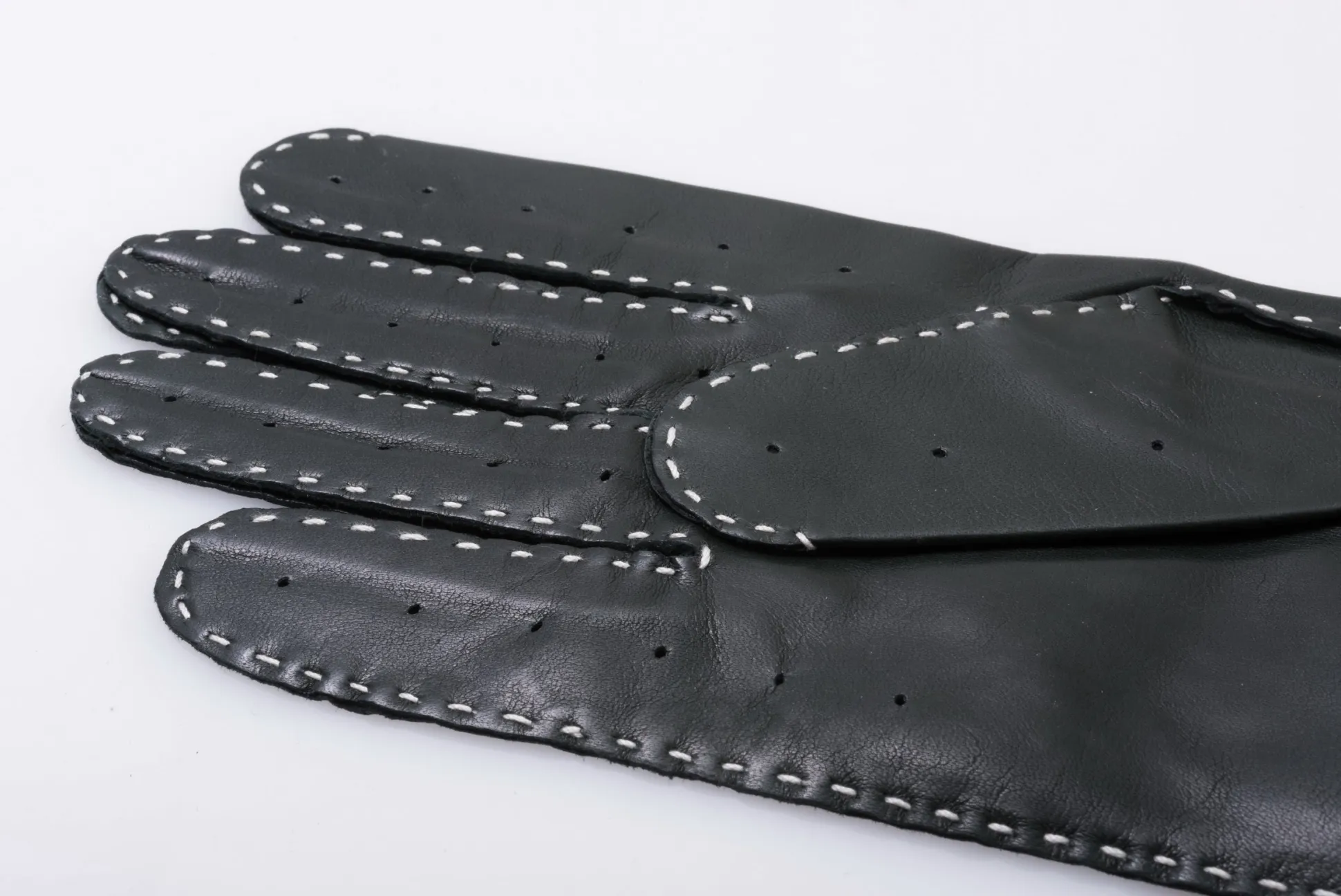 Racing Green & Cream Leather Driving Gloves