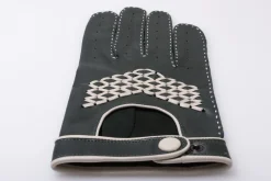 Racing Green & Cream Leather Driving Gloves