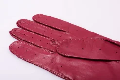 Racing Red & Sand Lamb Nappa Driving Gloves