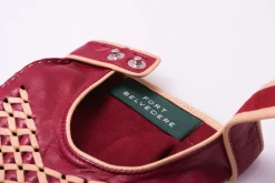 Racing Red & Sand Lamb Nappa Driving Gloves