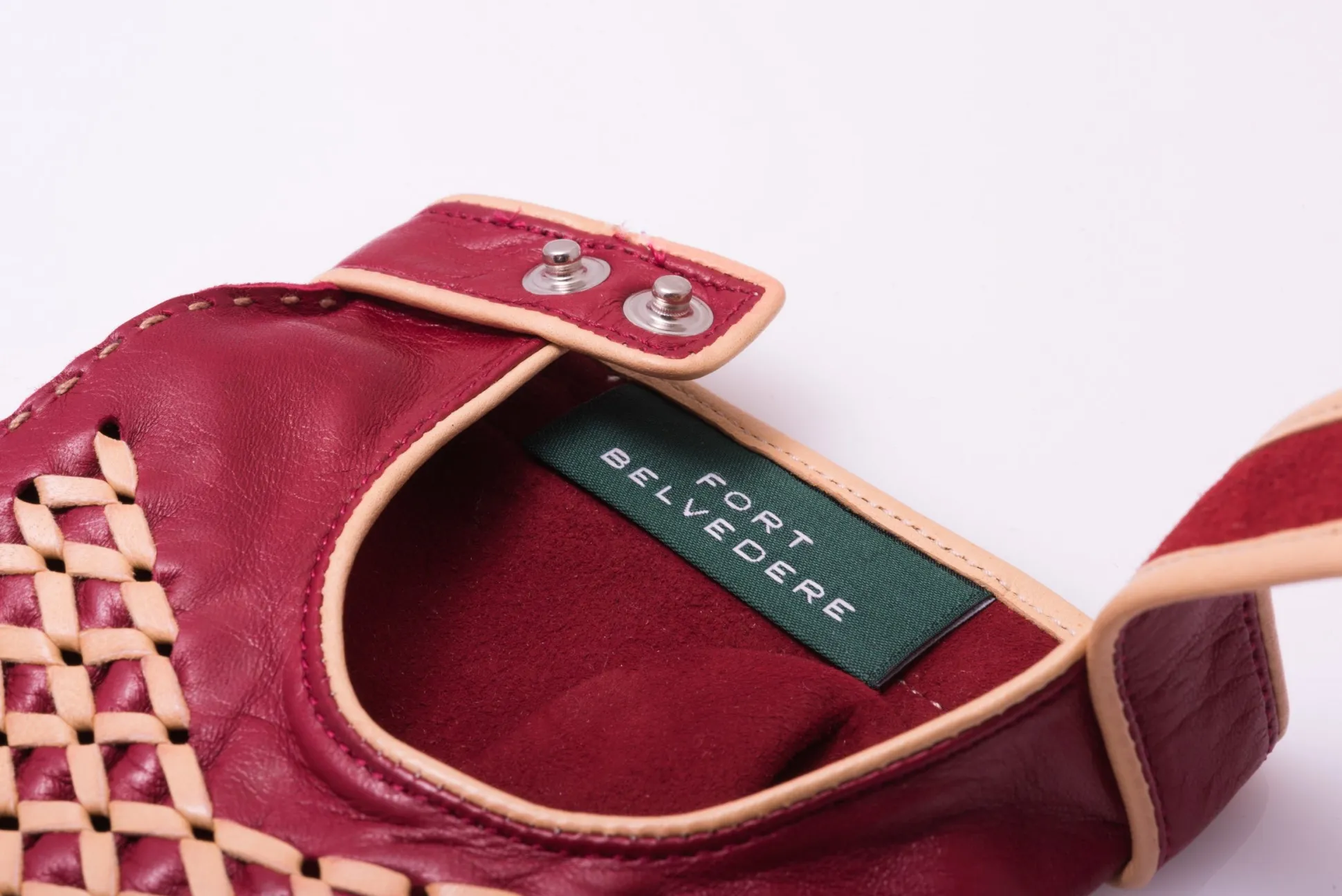 Racing Red & Sand Lamb Nappa Driving Gloves