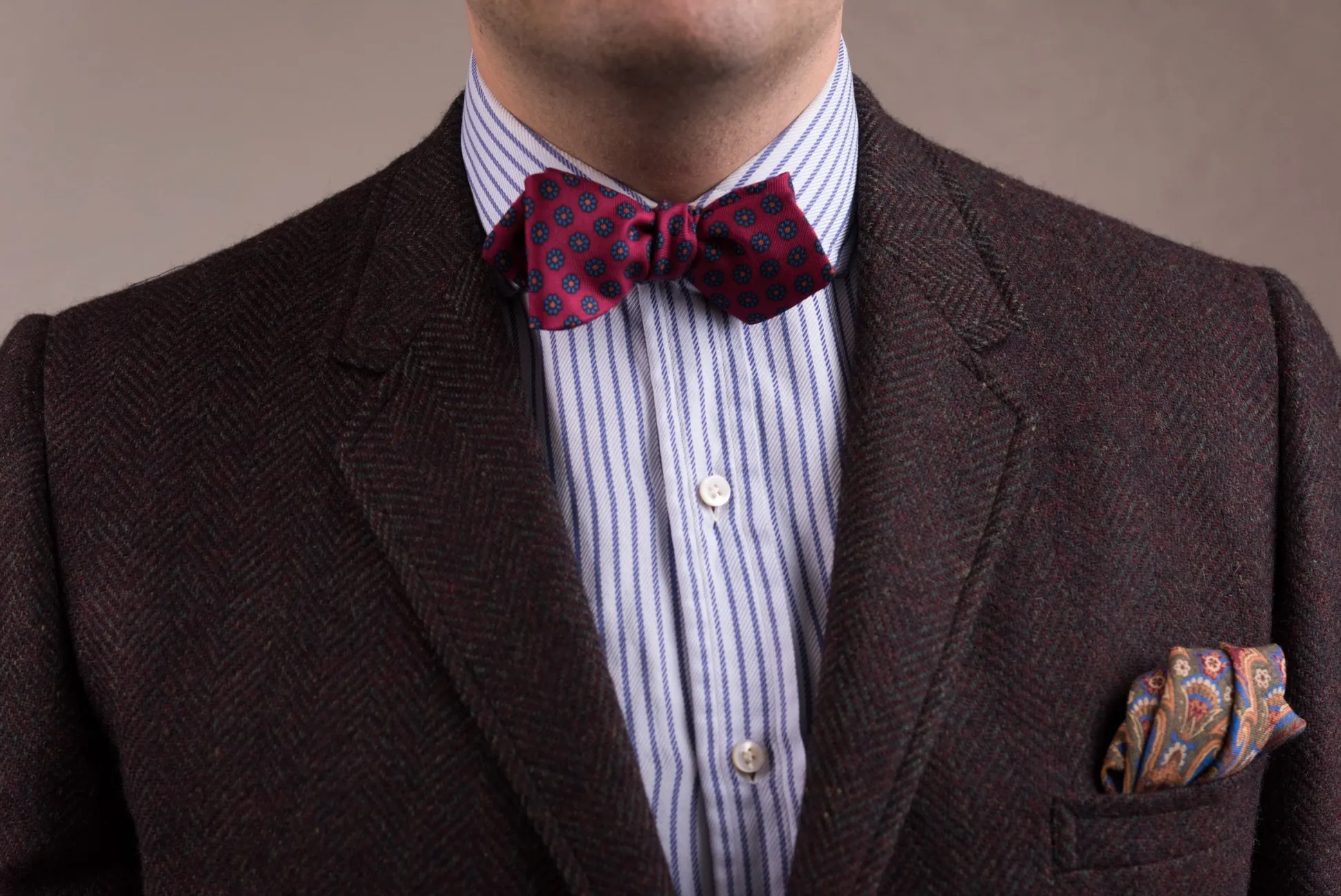 Red Ancient Madder Silk Neats Micropattern Bow Tie