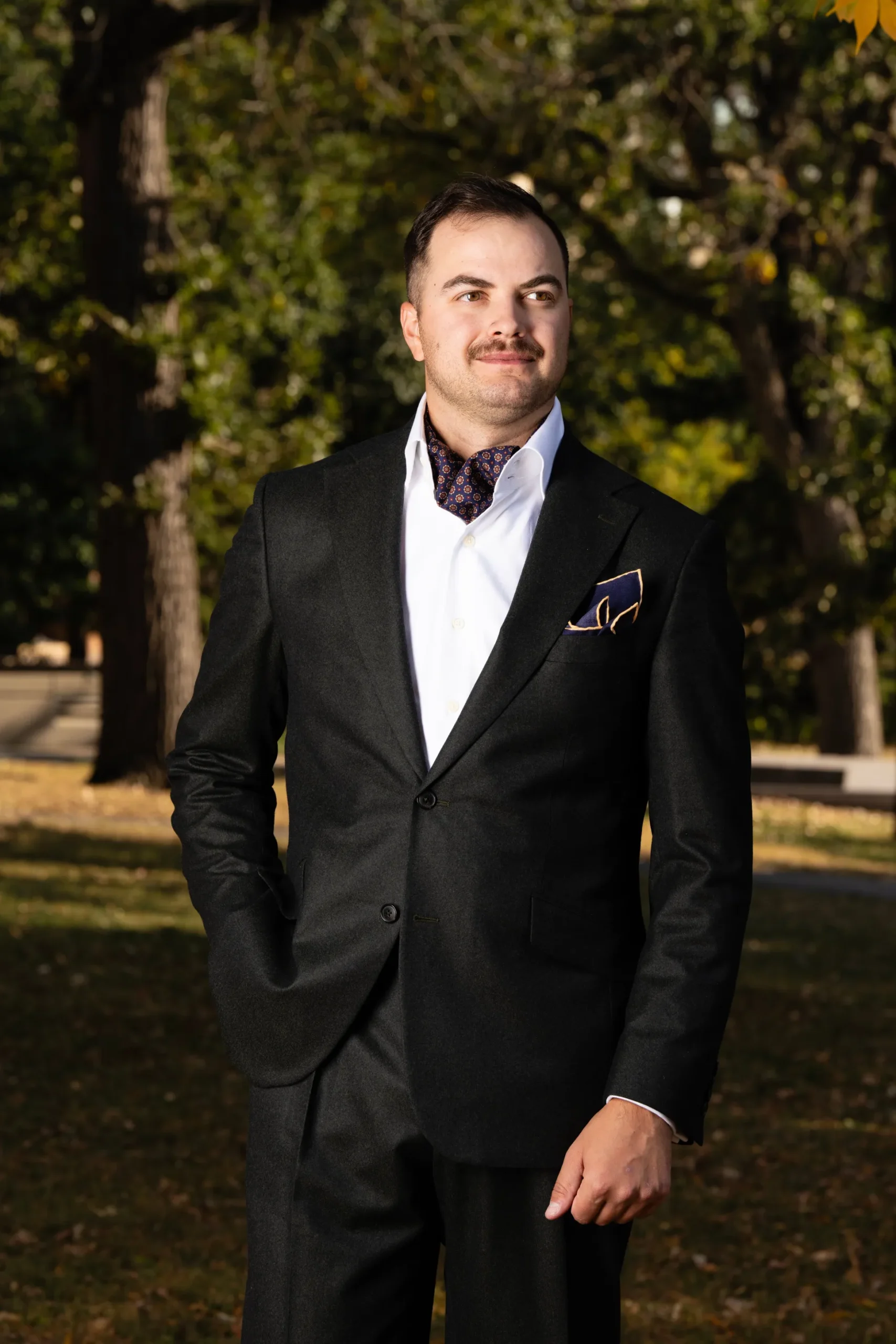 Red & Blue Macclesfield Neats Silk Ascot
