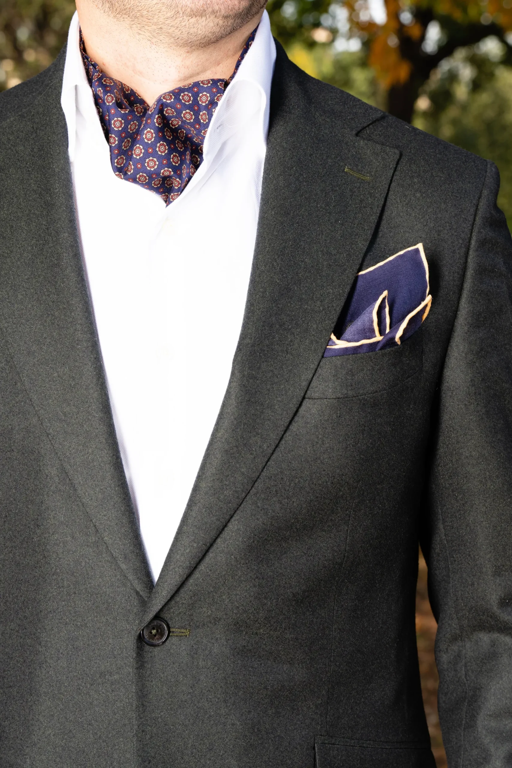 Red & Blue Macclesfield Neats Silk Ascot
