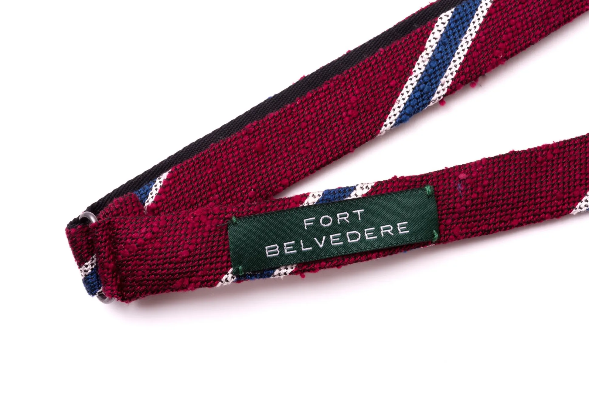 Red & Blue Striped Shantung Silk Bow Tie