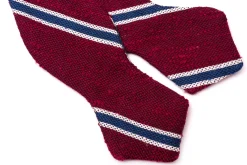 Red & Blue Striped Shantung Silk Bow Tie
